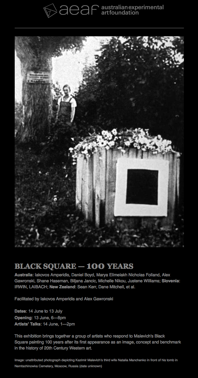 Alex Gawronski - AEAF, BLACK SQUARE - evite